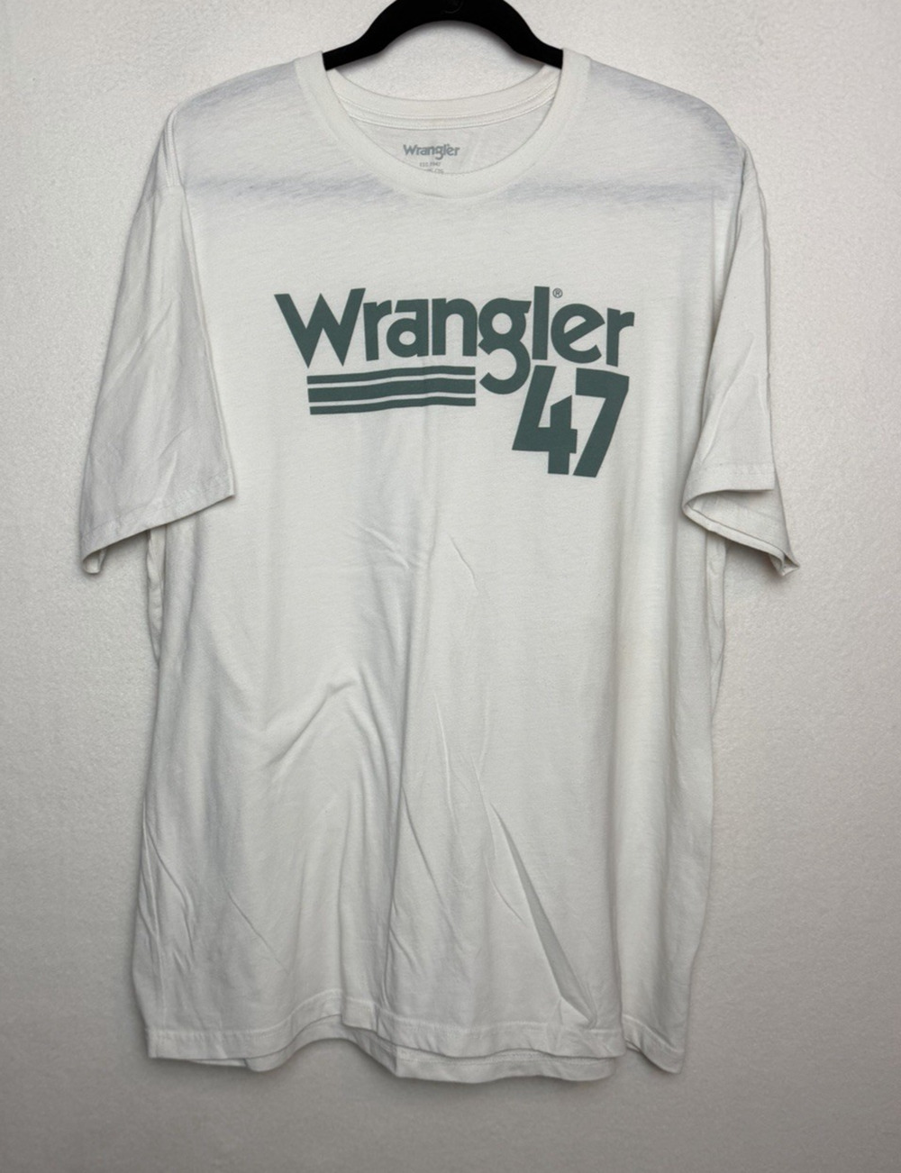 Wrangler Men's Lightweight T-Shirt Short Sleeve Graphic Logo Off White Size XL